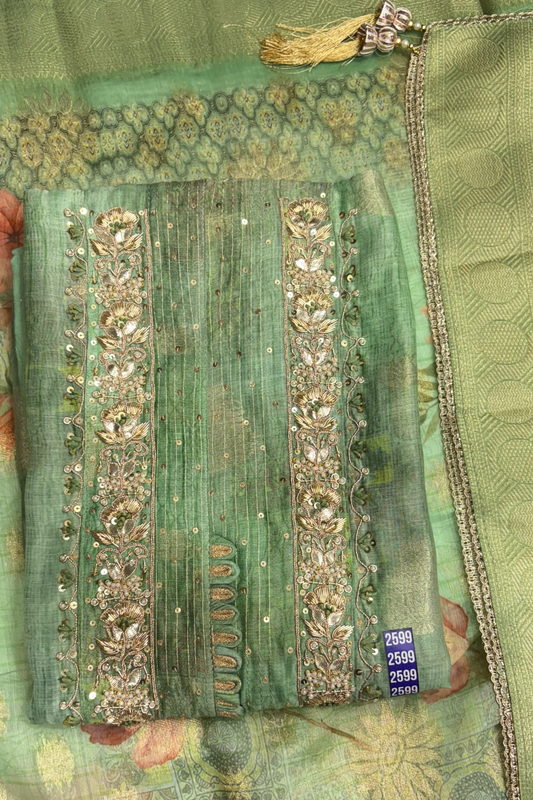 Floral Elegance Embroidered Unstitched Suit Set