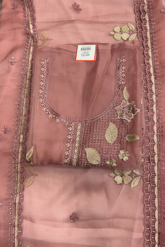 Tissue Floral Embroidered Unstitched Suit Set
