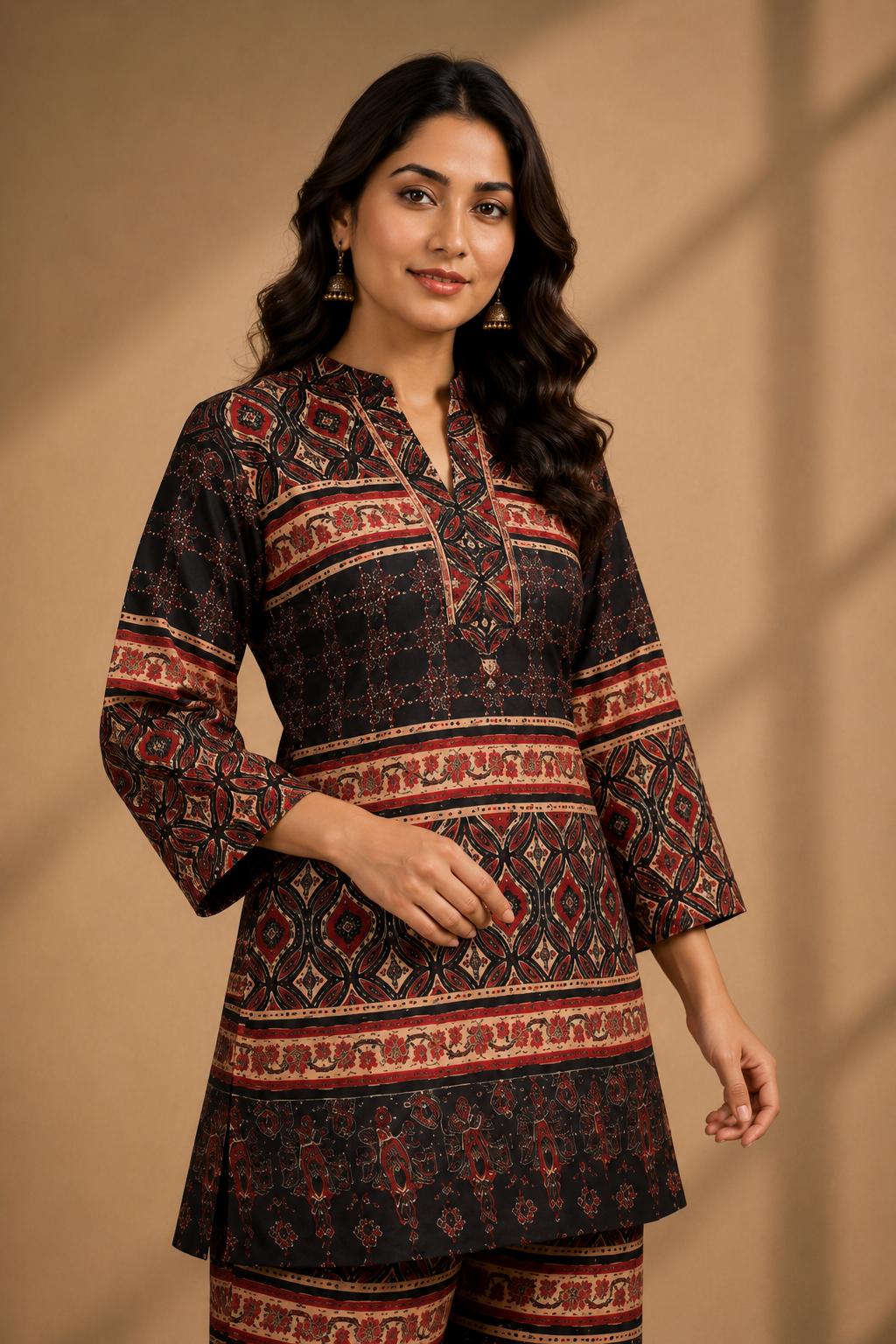 Black Printed Kurta & Palazzo Co-ord Set
