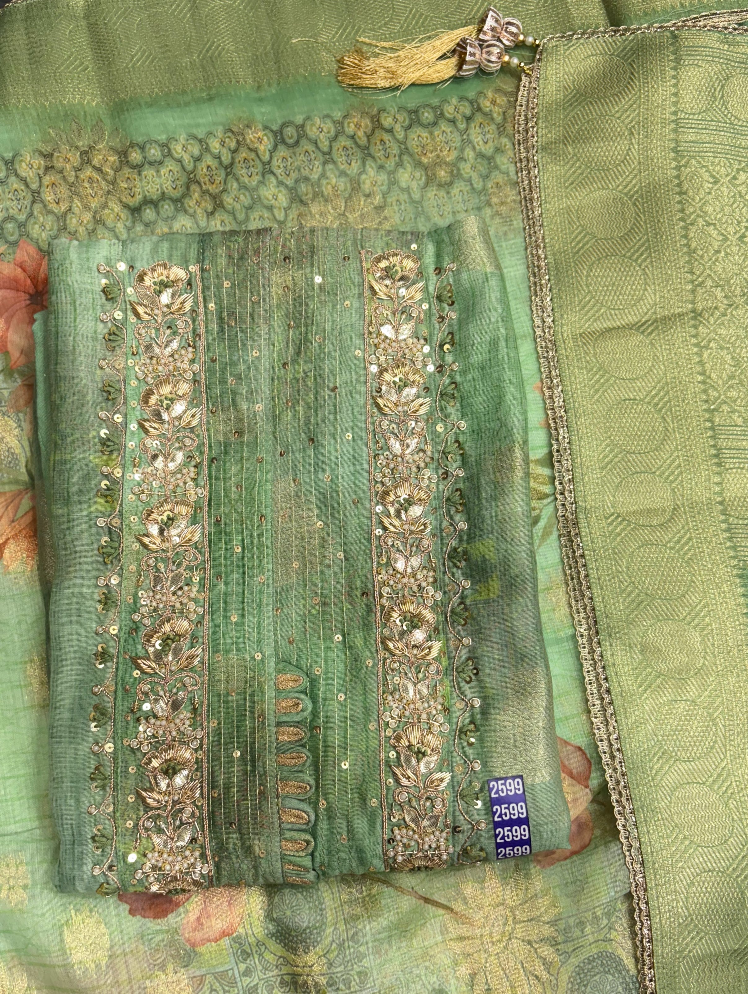 Floral Elegance Embroidered Unstitched Suit Set
