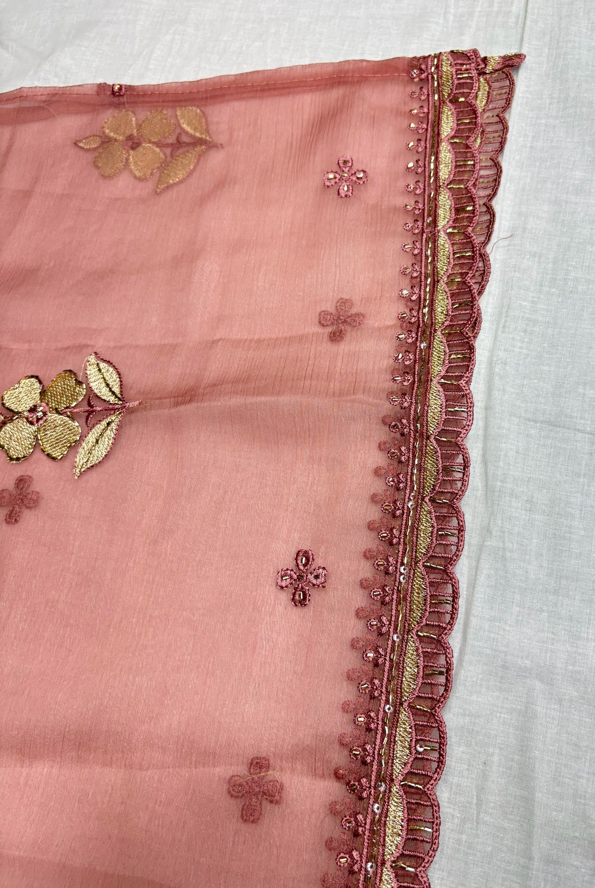 Tissue Floral Embroidered Unstitched Suit Set
