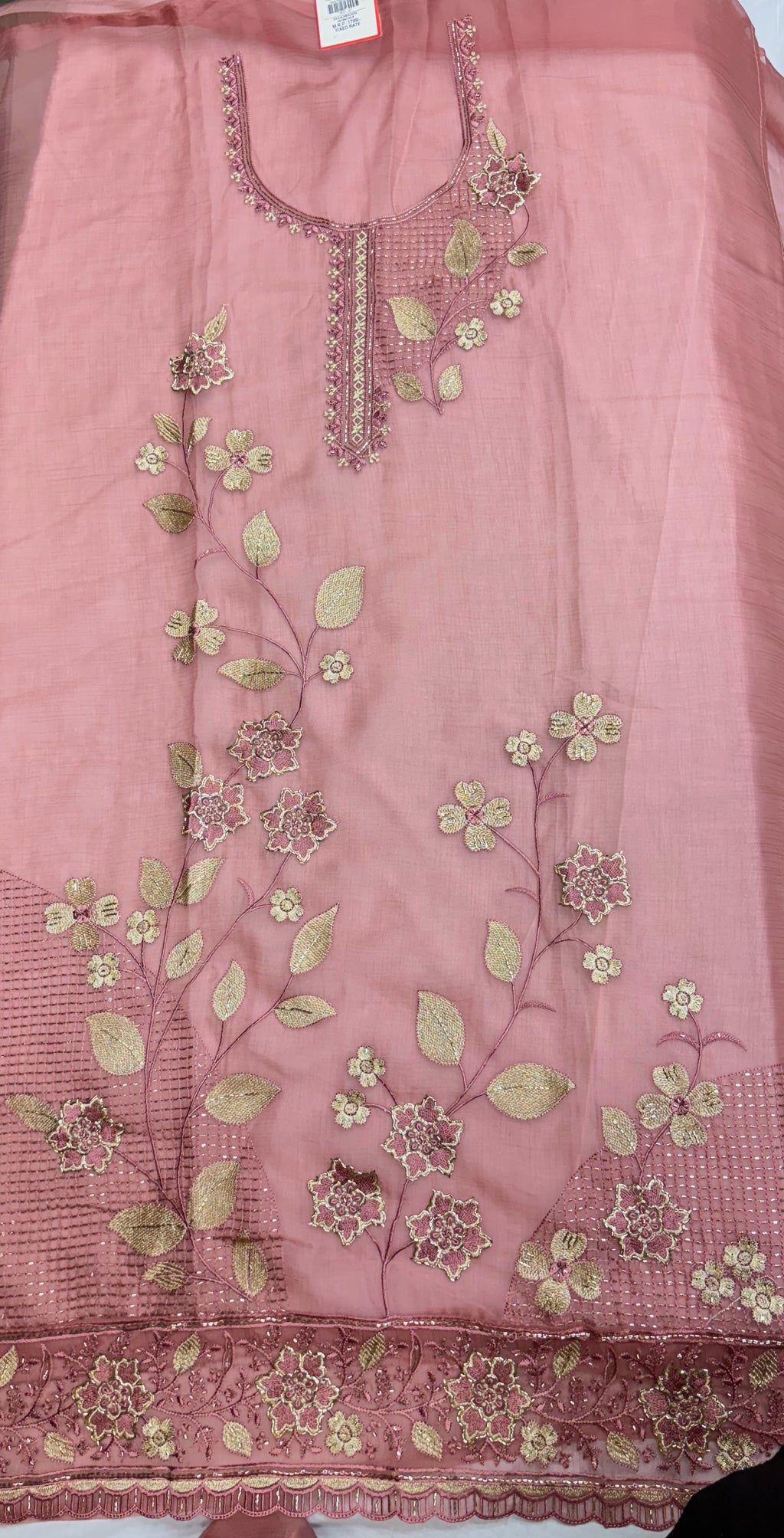 Tissue Floral Embroidered Unstitched Suit Set