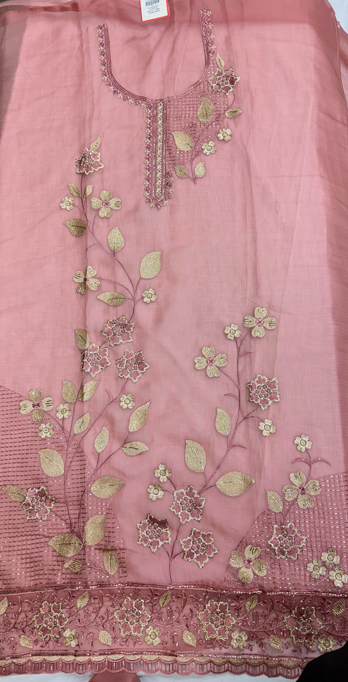 Tissue Floral Embroidered Unstitched Suit Set