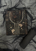 Midnight Floral Embellished Unstitched Suit Set
